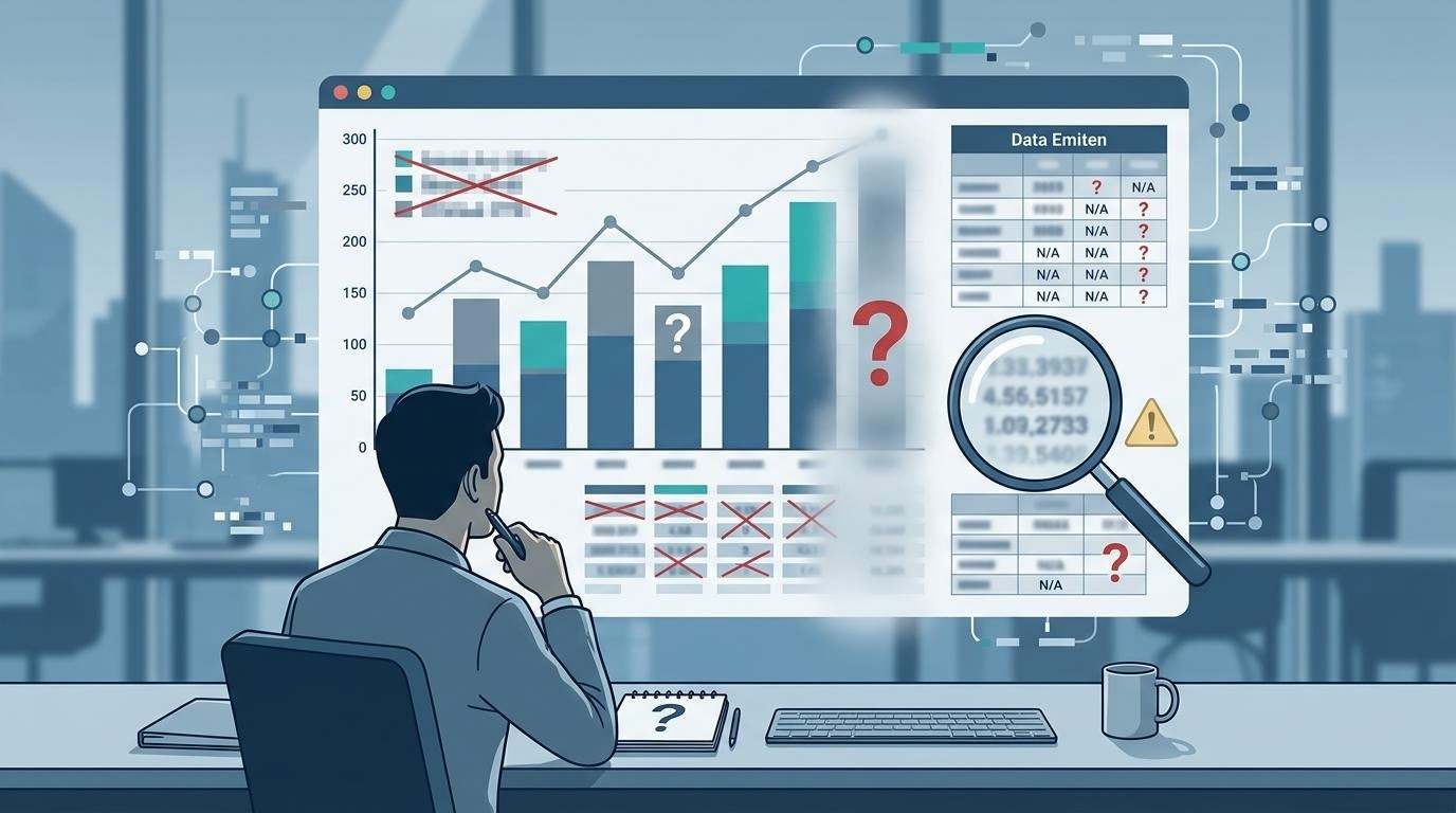 Ilustrasi keterbatasan data dalam analisis emiten